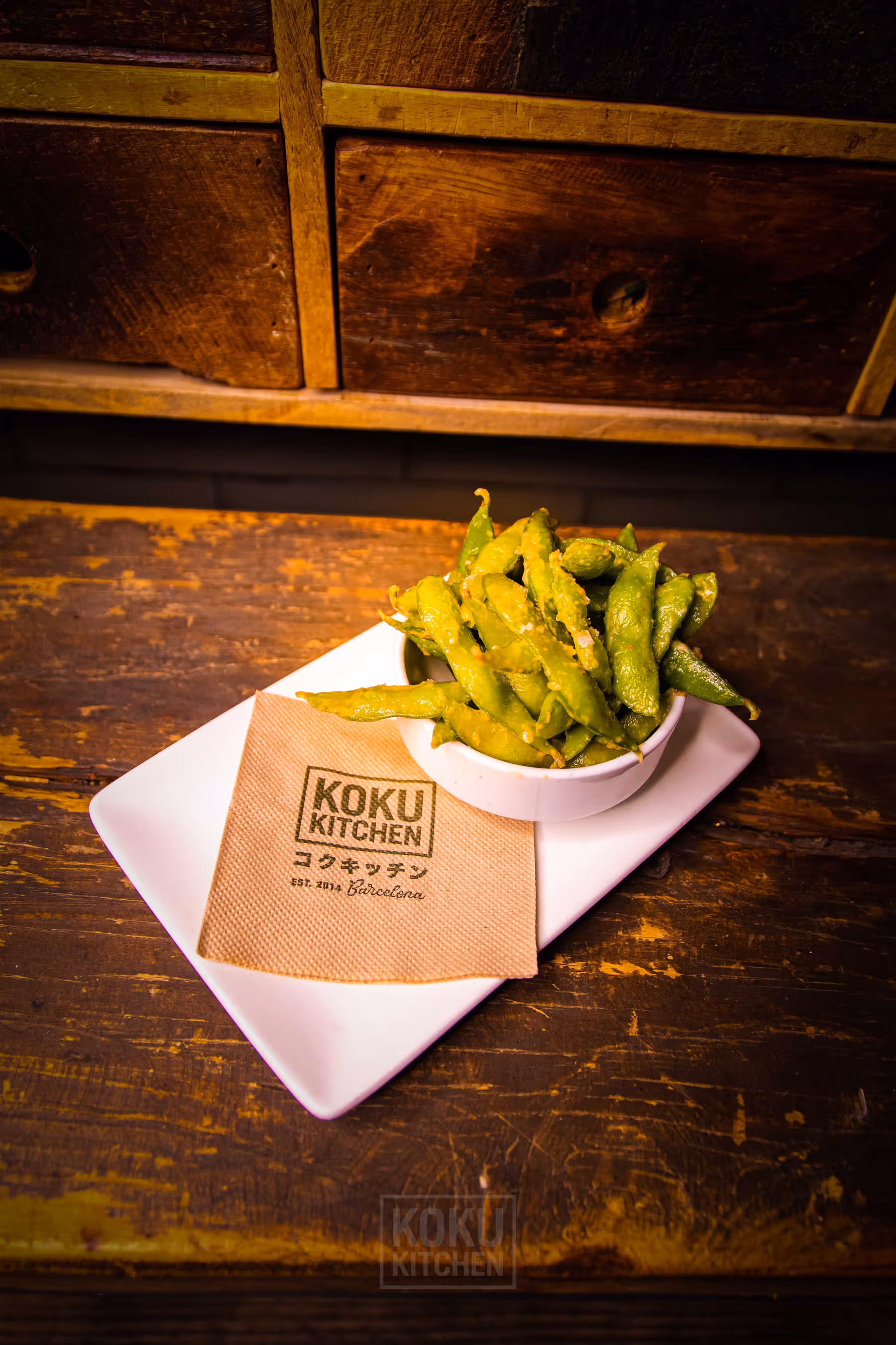 Edamame con ajo y mantequilla