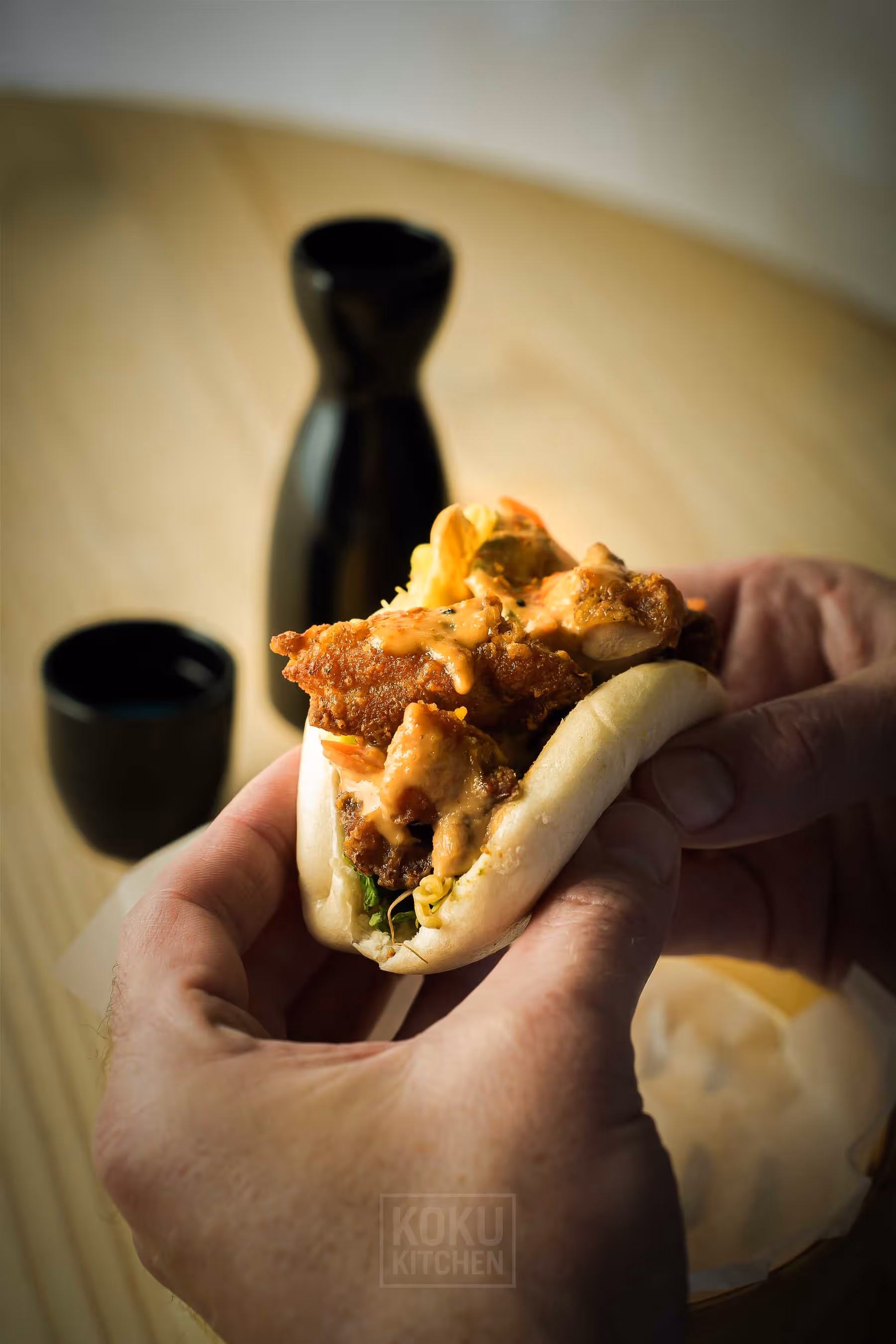 Bao de pollo picante
